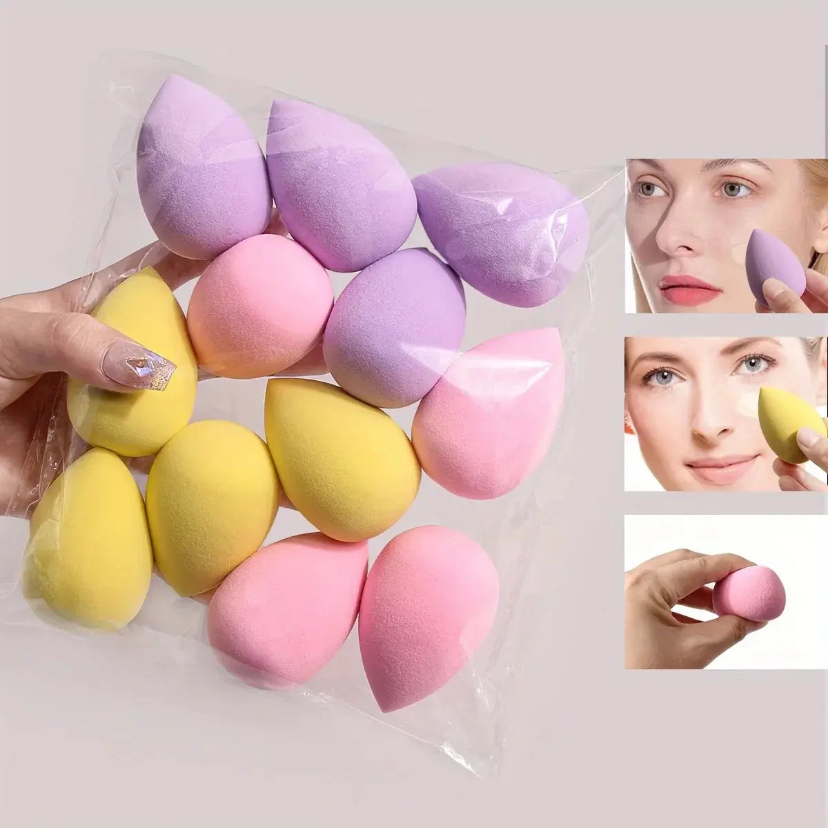 12Pcs Multicolor Makeup Sponge Blender Beauty Egg Cosmetic Puff Soft Foundation Sponges Powder Puffs Women Make Up Accessories J&M Cheap Store