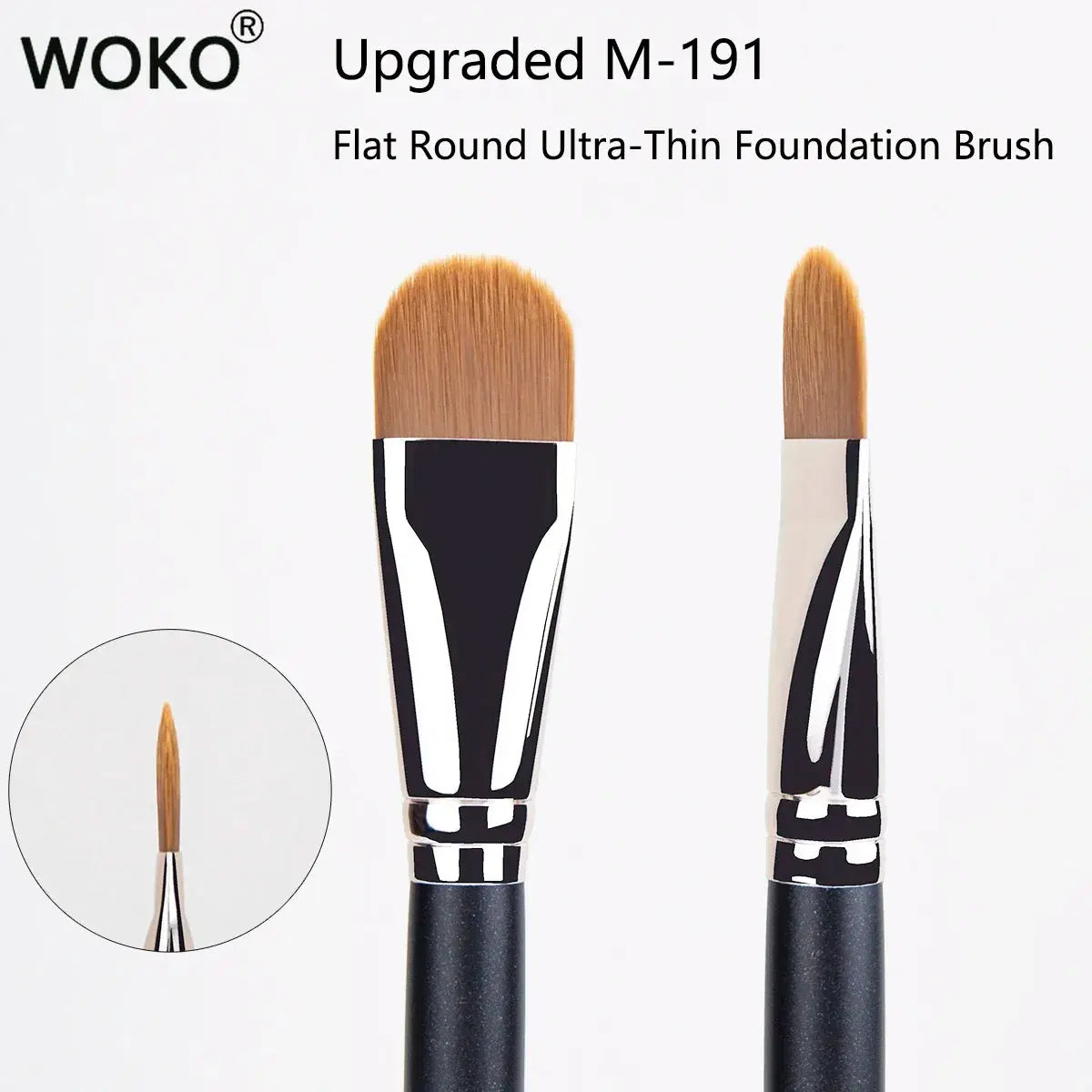 Upgraded M-191 Flat Round Ultra-thin Foundation Makeup BrushProfessional Contour Liquid  Foundation Cream Concealer Make-up Tool J&M Cheap Store