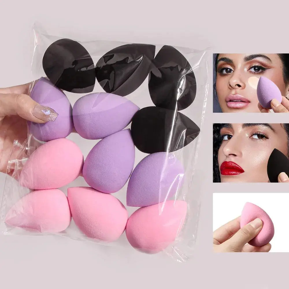 12Pcs Multicolor Makeup Sponge Blender Beauty Egg Cosmetic Puff Soft Foundation Sponges Powder Puffs Women Make Up Accessories J&M Cheap Store