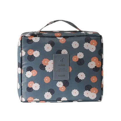 1pcs Multifunctional Make up Bag Floral Print Letter Patch Decor Toiletry Travel Bag Portable Cosmetic bag Waterproof Wash Bag J&M Cheap Store