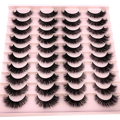 HBZGTLAD 20 pairs 3D Mink Eyelashes Thick Natural False Eyelashes Crisscross Fake Eyelashes Make Up Extension Eyelash For Beauty J&M Cheap Store