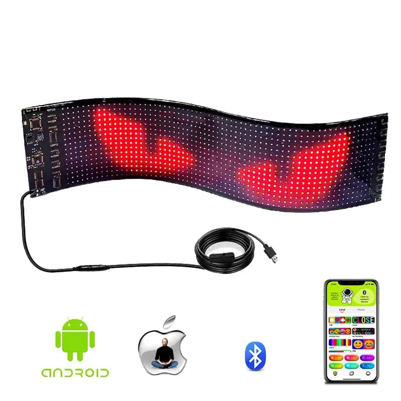 Advertising Scrolling Programmable LED Car Sign Board Waterproof Material Flexible LED Display For Car Shop Bar APP Edit Sign J&M Cheap Store