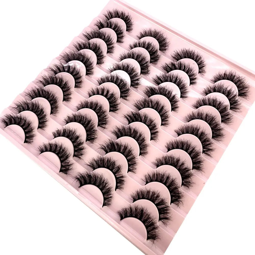 HBZGTLAD 20 pairs 3D Mink Eyelashes Thick Natural False Eyelashes Crisscross Fake Eyelashes Make Up Extension Eyelash For Beauty J&M Cheap Store