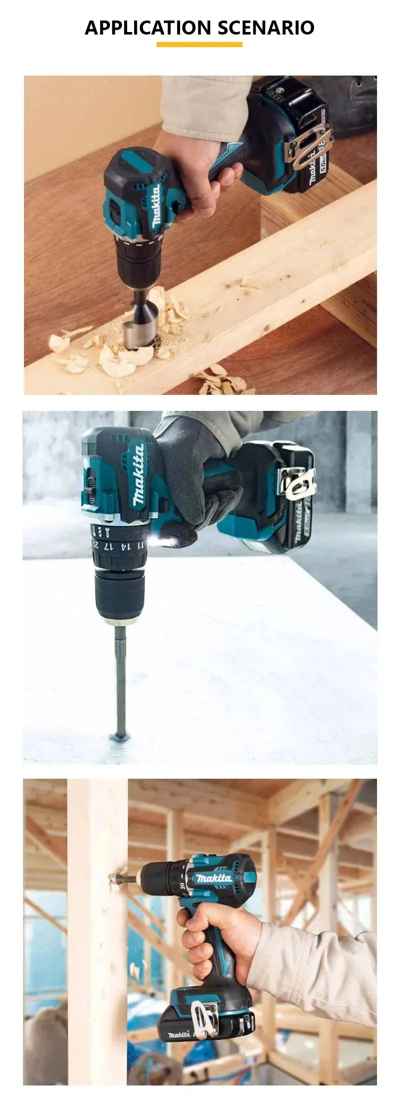 Makita DDF487 Screwdriver Cordless Percussion Drill 18V Electric Variable Speed Brushless Motor Impact Power Tools Power Drill - J&M Cheap Store