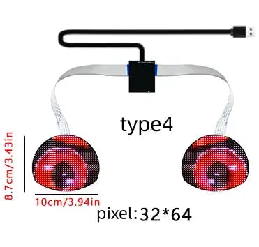 Blinking Eyes LED Display Panel  Eagle Eyes Winking Screen APP Programmable LED Eye Display Sign for Car Backpack Bag LED Screen J&M Cheap Store