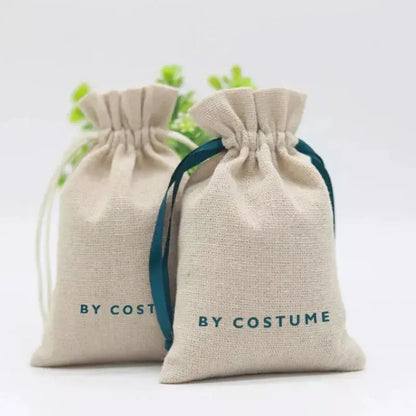 Natural Linen Ribbon Gift Bags 8x11cm 9x12cm 10x15cm 13x17cm 50pcs/Lot Jute Drawstring Dust Sack Jewelry Pouch J&M Cheap Store