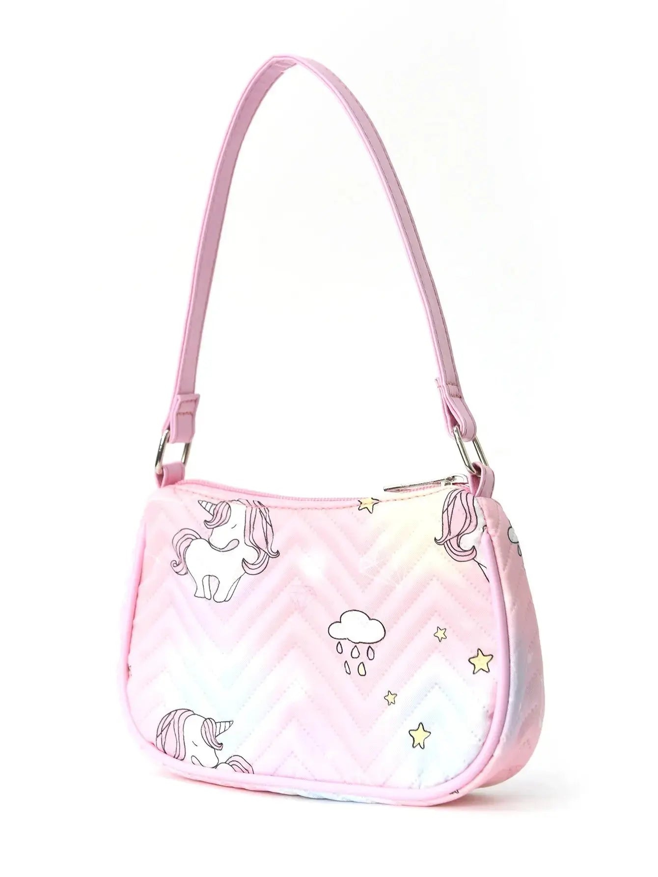 1 Pc Cute Cartoon Unicorn Diamond Print Kids Backpack Handbag For Girls, Students, Outdoor Travel, School, Holiday Gifts J&M Cheap Store