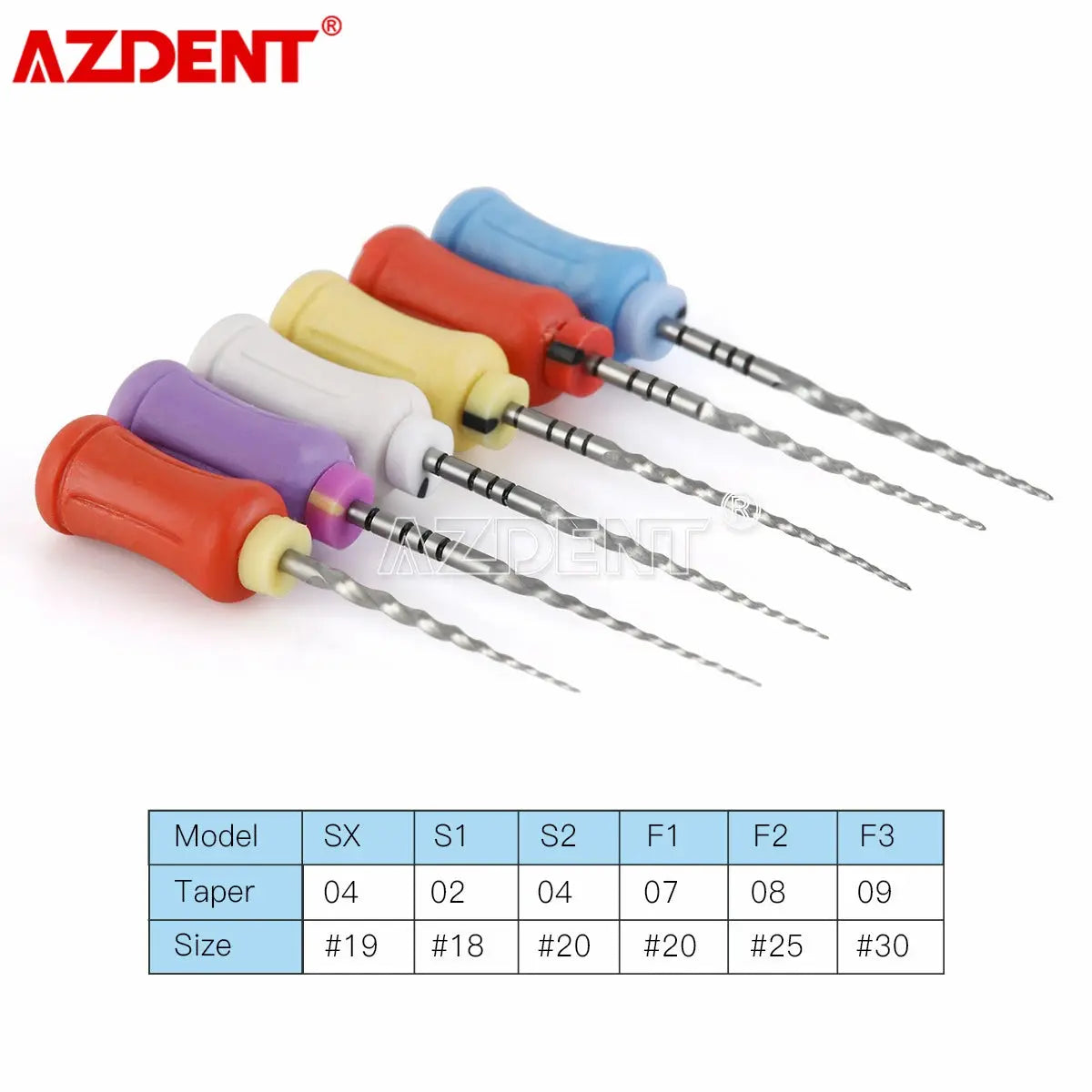 6pcs/Box AZDENT Dental Endodontics NiTi Hand Use Super Rotary File SX-F3 25mm Dental Root Canal File J&M Cheap Store