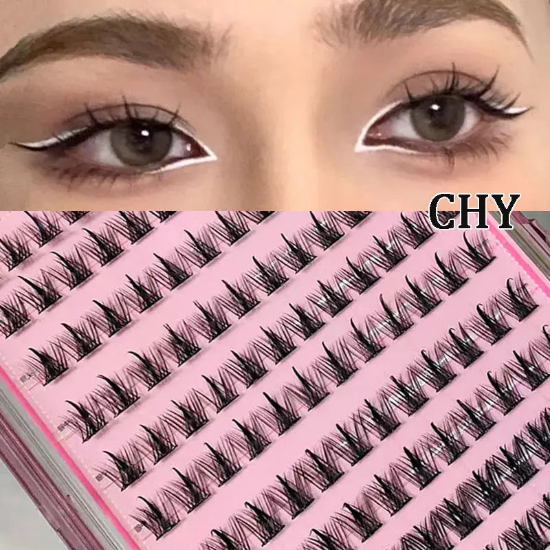 Glue-free and Make-up-free False Eyelashes 5D Fox False Eyelashes Self-adhesive Individual Eyelashes Dense Curls Eye Lashes J&M Cheap Store