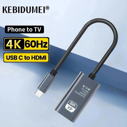 USB Type C To HDMI Compatible 2.1 Cable 4K 60HZ For Mobile Phone TV Laptop USB-C USBC Adapter Video Wire Plug HD Converter J&M Cheap Store