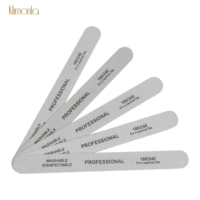 10pcs/lot Sandpaper Nail File for gel nails 180/240 Professional Manicure Buffer Pedicure Double-sided set de limas Nail Tools J&M Cheap Store