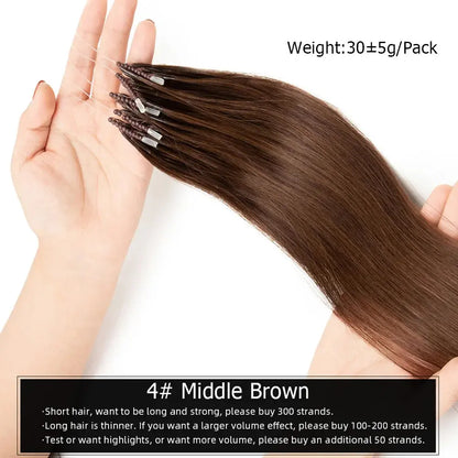 8D Micro Bead Hair Extensions Human Hair Nano Ring Invisible Mini Silicon Beads Black Brown Blonde Microlink Hair Extensions J&M Cheap Store