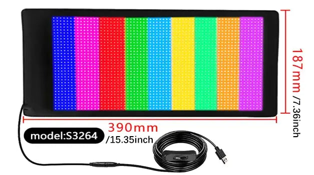 Advertising Scrolling Programmable LED Car Sign Board Waterproof Material Flexible LED Display For Car Shop Bar APP Edit Sign J&M Cheap Store