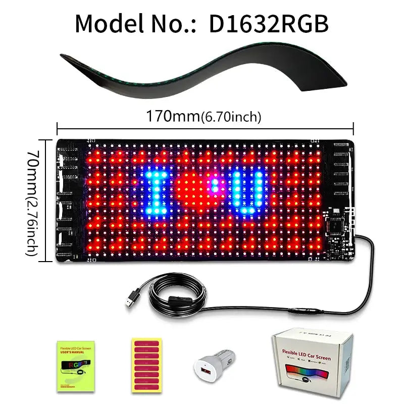 Advertising Scrolling Programmable LED Car Sign Board Waterproof Material Flexible LED Display For Car Shop Bar APP Edit Sign J&M Cheap Store