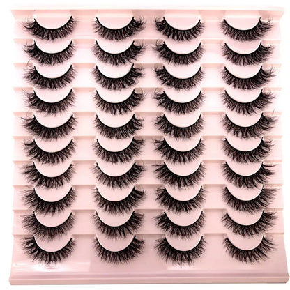 HBZGTLAD 20 pairs 3D Mink Eyelashes Thick Natural False Eyelashes Crisscross Fake Eyelashes Make Up Extension Eyelash For Beauty J&M Cheap Store