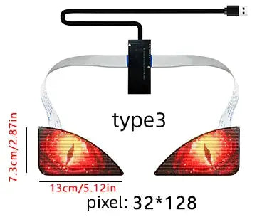 Blinking Eyes LED Display Panel  Eagle Eyes Winking Screen APP Programmable LED Eye Display Sign for Car Backpack Bag LED Screen J&M Cheap Store