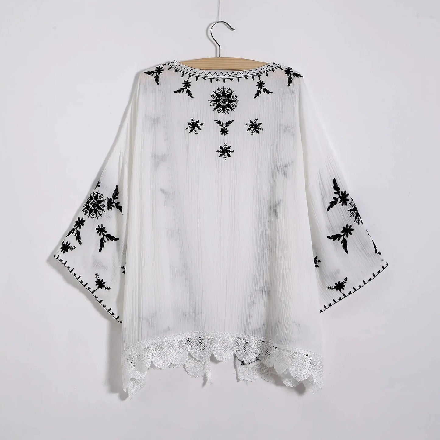 Women Embroidery Kimono Cardigan 2023 Boho Fashion Summer Shawl Shirt Blouse Sunscreen Lace Loose Tops Outwear Blusas Feminina J&M Cheap Store