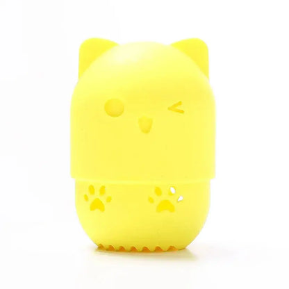 Colorful Cat  Portable Powder Puff Holder Sponge Make Up Drying Cases Soft Silicone Cosmetic Sponge Boxs Holder with Beauty Eggs J&M Cheap Store