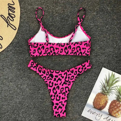 14 Farben S - XL Sexy Leopard Bikini Frauen Bademode Weiblichen Badeanzug Zwei-stück Bikini set Brasilianische Badende Badeanzug schwimmen V871 J&M Cheap Store