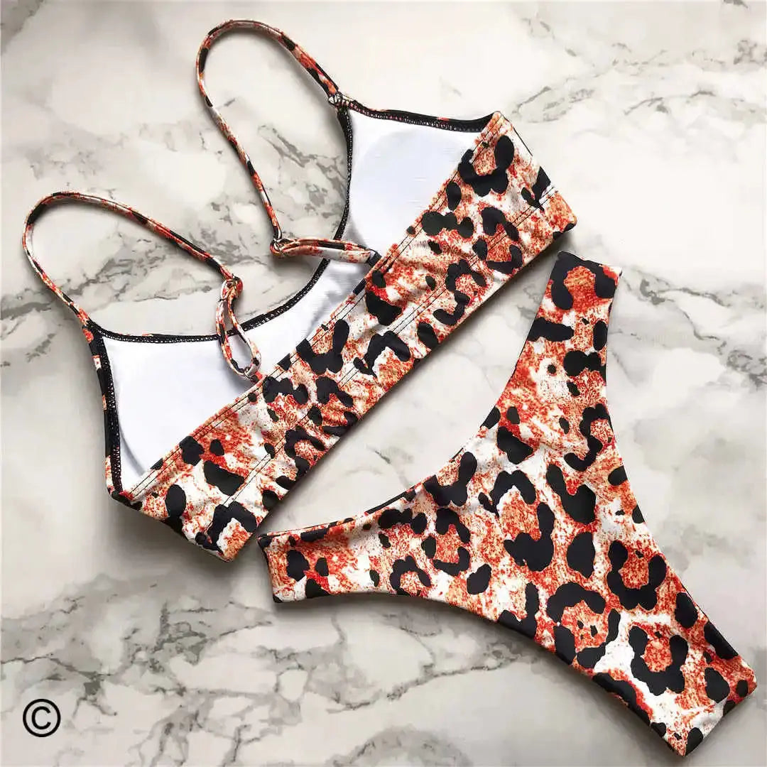 14 Farben S - XL Sexy Leopard Bikini Frauen Bademode Weiblichen Badeanzug Zwei-stück Bikini set Brasilianische Badende Badeanzug schwimmen V871 J&M Cheap Store