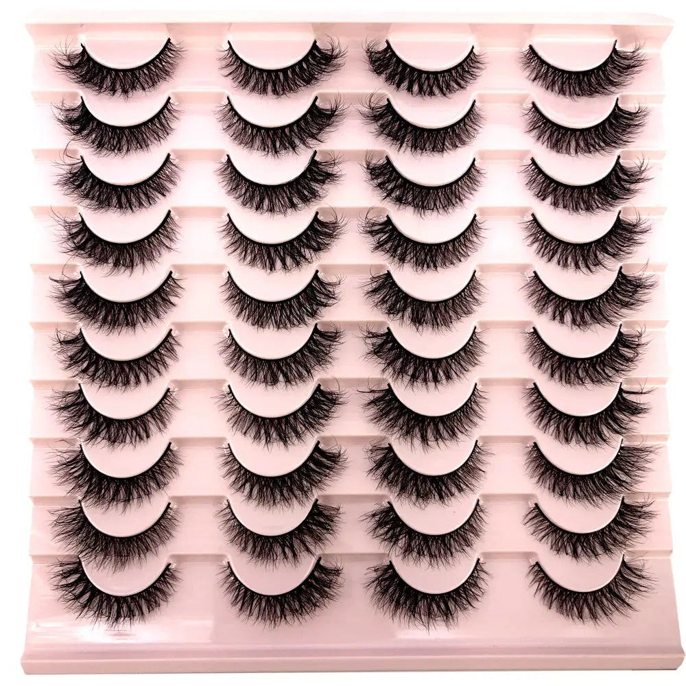 HBZGTLAD 20 pairs 3D Mink Eyelashes Thick Natural False Eyelashes Crisscross Fake Eyelashes Make Up Extension Eyelash For Beauty J&M Cheap Store