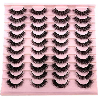 HBZGTLAD 20 pairs 3D Mink Eyelashes Thick Natural False Eyelashes Crisscross Fake Eyelashes Make Up Extension Eyelash For Beauty J&M Cheap Store