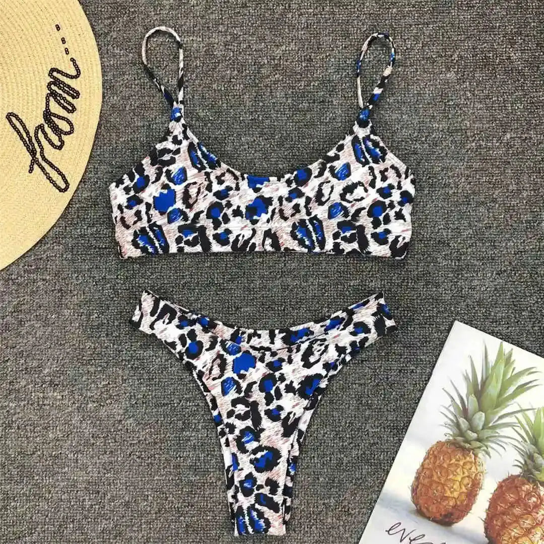 14 Farben S - XL Sexy Leopard Bikini Frauen Bademode Weiblichen Badeanzug Zwei-stück Bikini set Brasilianische Badende Badeanzug schwimmen V871 J&M Cheap Store