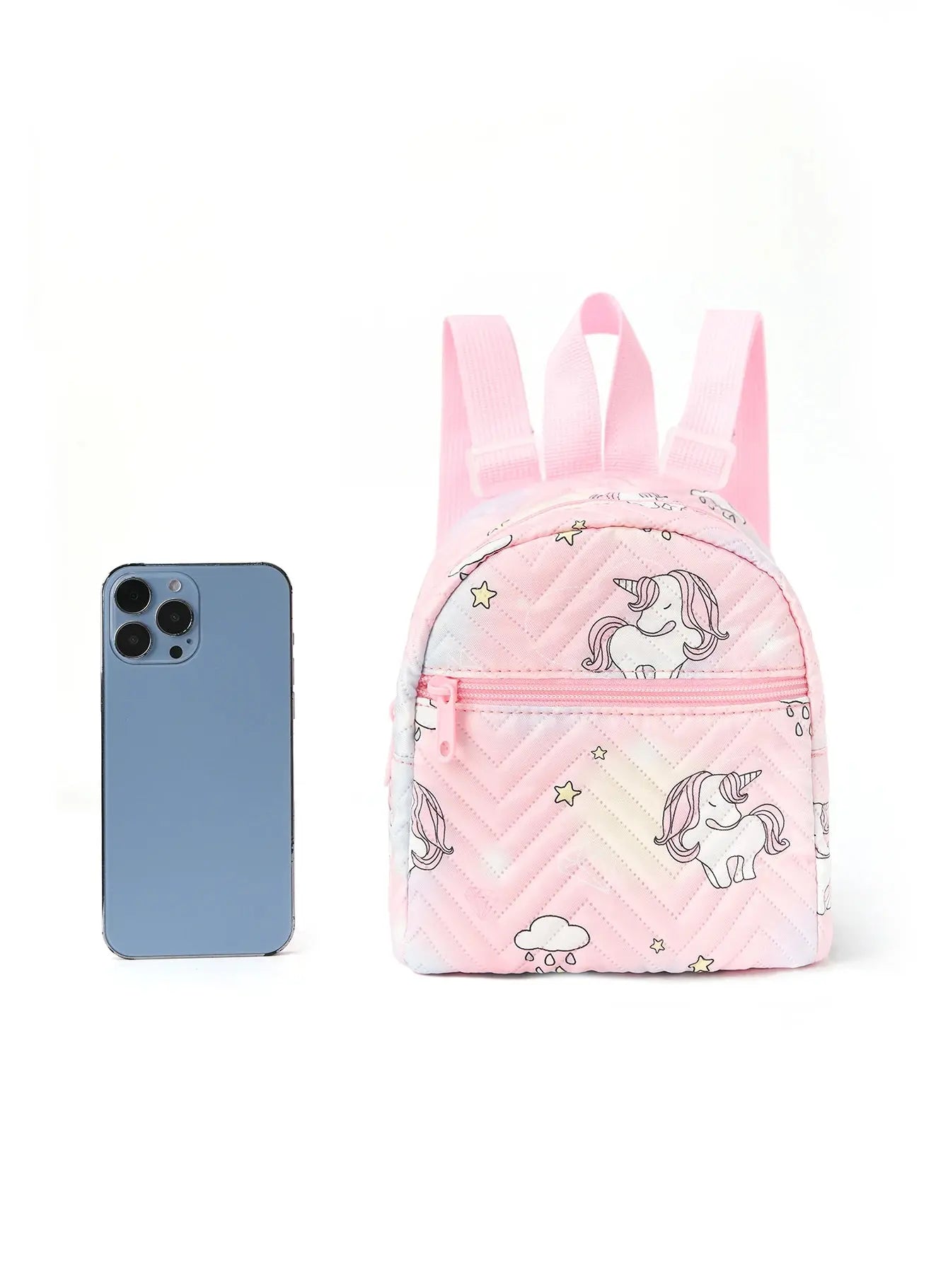 1 Pc Cute Cartoon Unicorn Diamond Print Kids Backpack Handbag For Girls, Students, Outdoor Travel, School, Holiday Gifts J&M Cheap Store