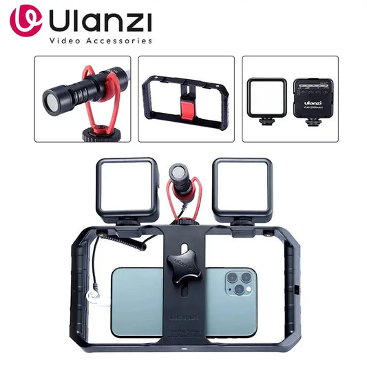 Ulanzi Smartphone Cage Filmmaking Case Small U Rig Hand Grip Phone Video Stabilizer With Cold Mount for iPhone 13 14 15 Android J&M Cheap Store