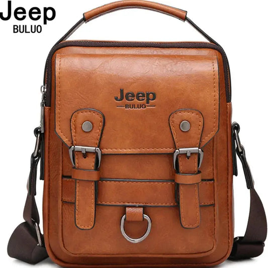 JEEP BULUO Multi-function Business Handbags Men New Man's Shoulder Bag Large Capacity Leather Messenger Bag Crossbody Big Brand J&M Cheap Store