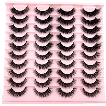 HBZGTLAD 20 pairs 3D Mink Eyelashes Thick Natural False Eyelashes Crisscross Fake Eyelashes Make Up Extension Eyelash For Beauty J&M Cheap Store