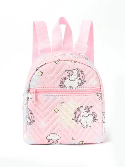 1 Pc Cute Cartoon Unicorn Diamond Print Kids Backpack Handbag For Girls, Students, Outdoor Travel, School, Holiday Gifts J&M Cheap Store