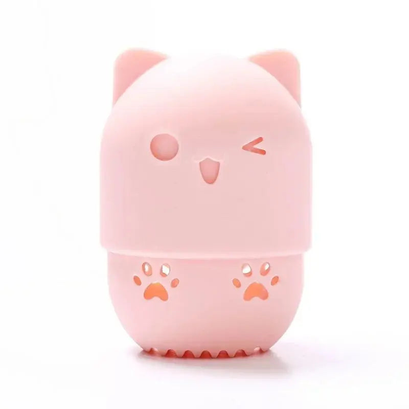 Colorful Cat  Portable Powder Puff Holder Sponge Make Up Drying Cases Soft Silicone Cosmetic Sponge Boxs Holder with Beauty Eggs J&M Cheap Store