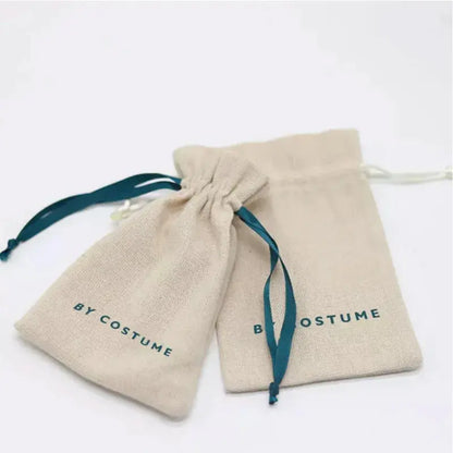 Natural Linen Ribbon Gift Bags 8x11cm 9x12cm 10x15cm 13x17cm 50pcs/Lot Jute Drawstring Dust Sack Jewelry Pouch J&M Cheap Store