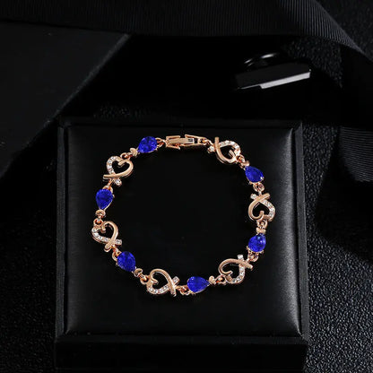 Hollow Love Bracelet With Rhinestones Fashion Temperament Heart-shaped Bracelet For Valentine's Day Gift Jewelry J&M Cheap Store