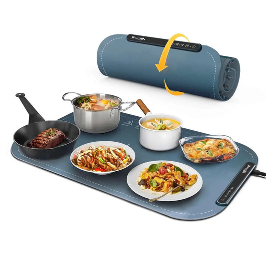 Willing 250W Food Warming Mat 3-Temperature Setting Home Food Warmer Portable Warming Trays For Stainless Steel Ceramic, Glass Enamelware - Navy Blue J&M Cheap Store