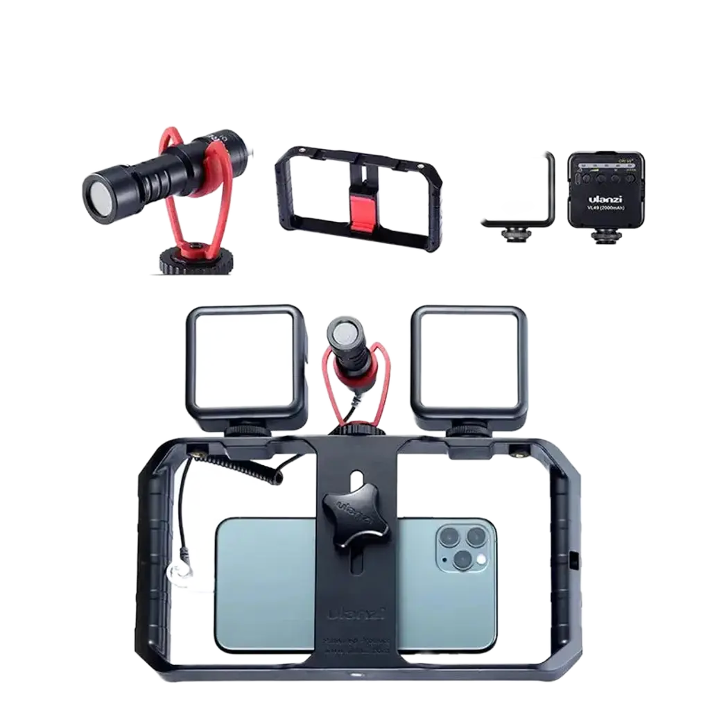 Ulanzi Smartphone Cage Filmmaking Case Small U Rig Hand Grip Phone Video Stabilizer With Cold Mount for iPhone 13 14 15 Android J&M Cheap Store